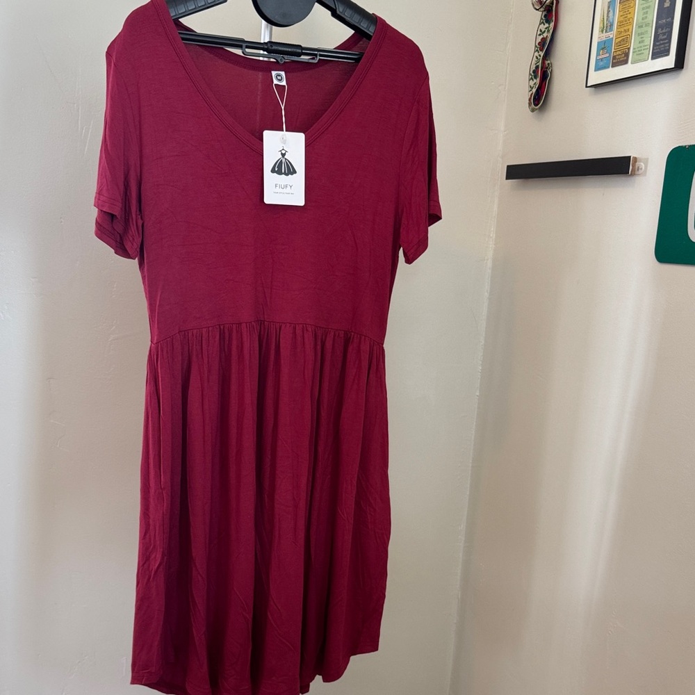 Funky Red Short Sleeve Dress